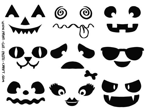 Printable Pumpkin Faces Designs For Halloween